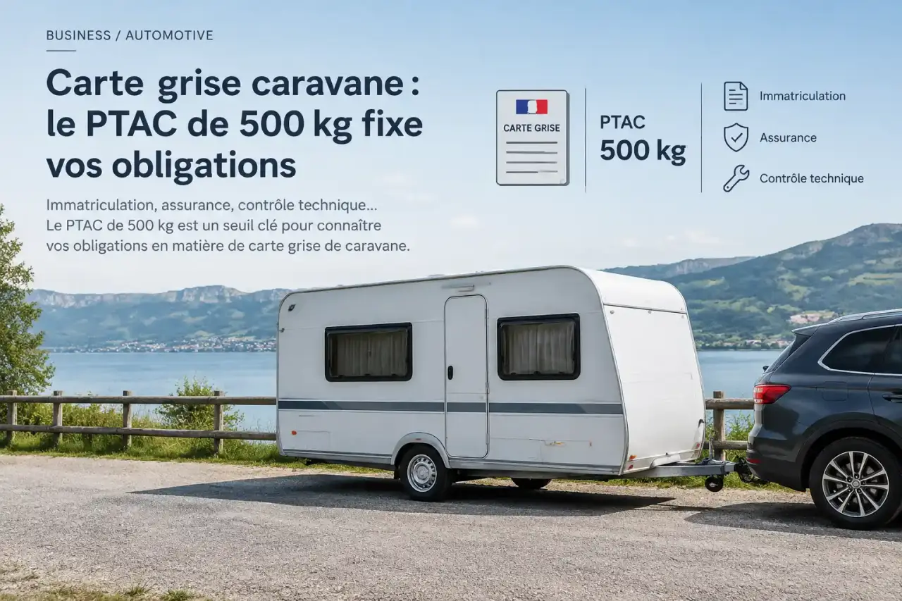 Carte grise caravane : le PTAC de 500 kg fixe vos obligations