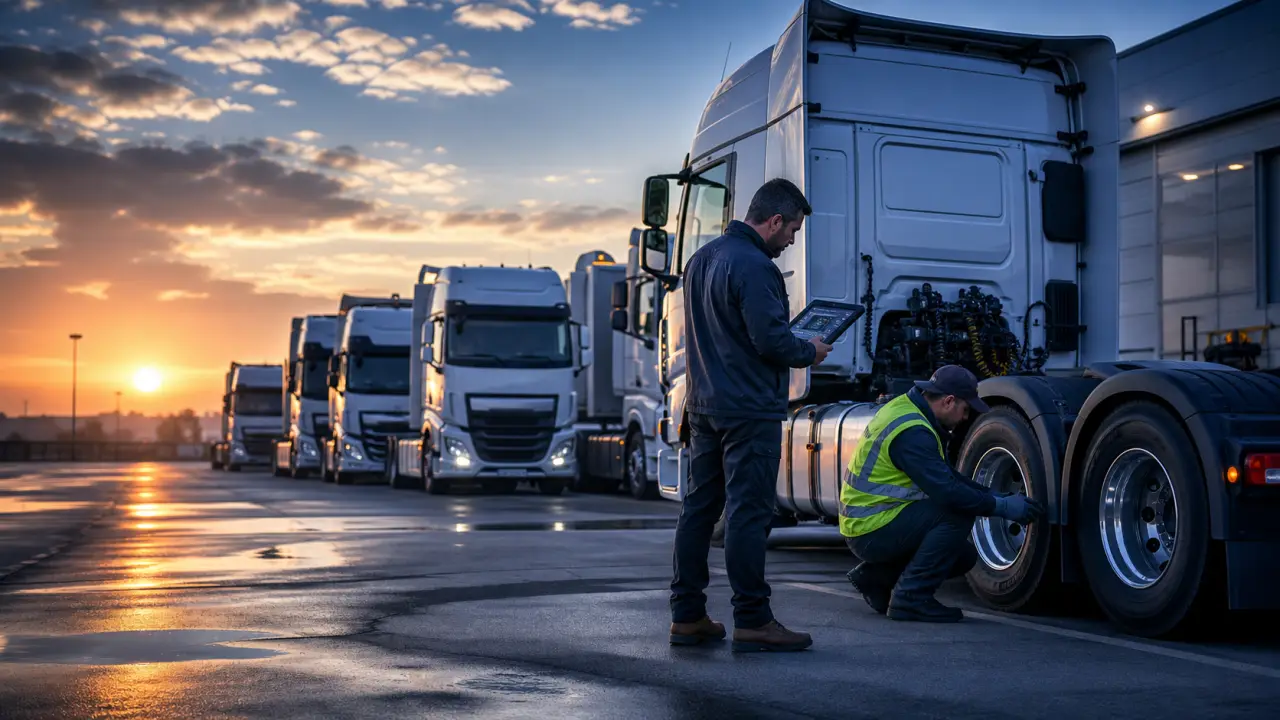 Flotte de poids lourds prête pour la haute saison
