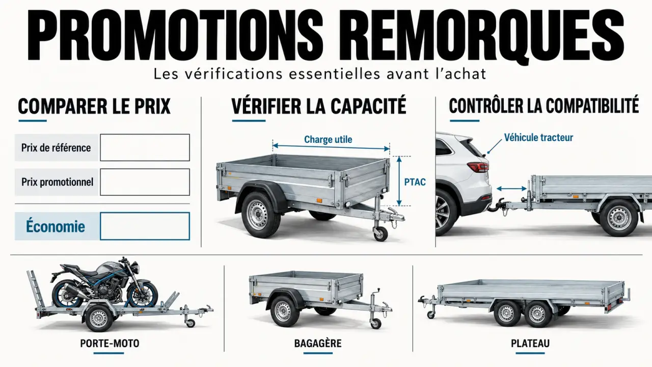Infographie sur les promotions de remorques, le PTAC et la charge utile