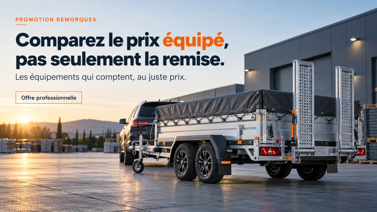 Promotion remorques : comparez le prix équipé, pas seulement la remise