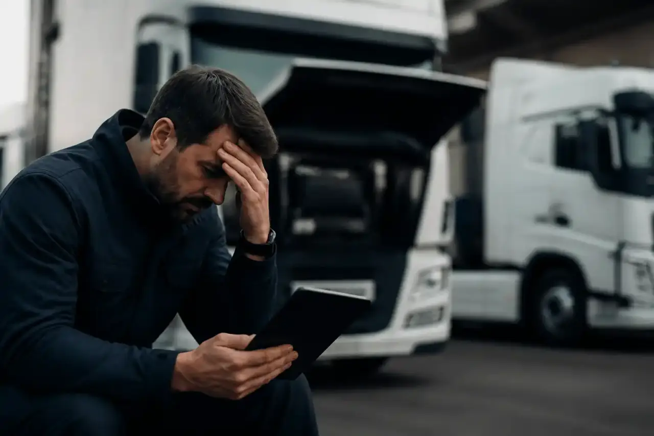 Flotte de camions et utilitaires modernes en gestion de parc