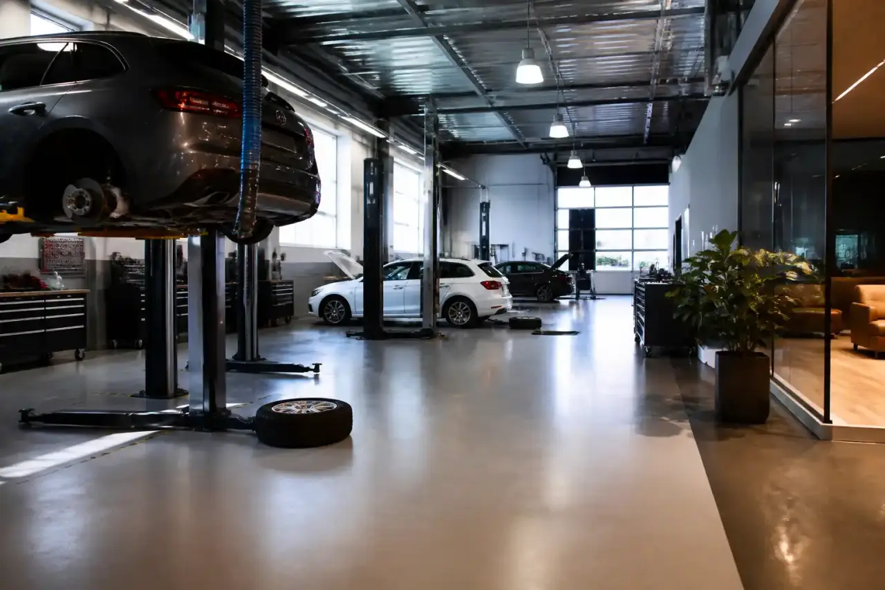 Garage automobile moderne et hautement technologique